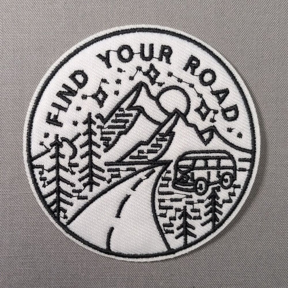 Find Your Road Outdoors Mountains Camper Van Iron On Patch